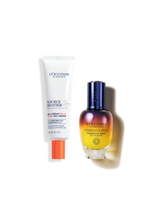 Zestaw w cenie specjalnej - Duet serum Immortelle Reset i Rozświetlający żel-krem do twarzy Source Réotier