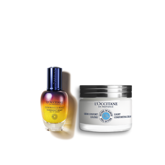 Zestaw w cenie specjalnej - Duet serum Immortelle Reset i Lekki kojący krem Masło Shea