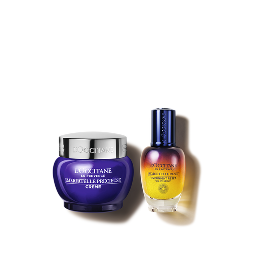 Zestaw w cenie specjalnej - Duet serum Immortelle Reset i Krem do twarzy Drogocenny Immortelle