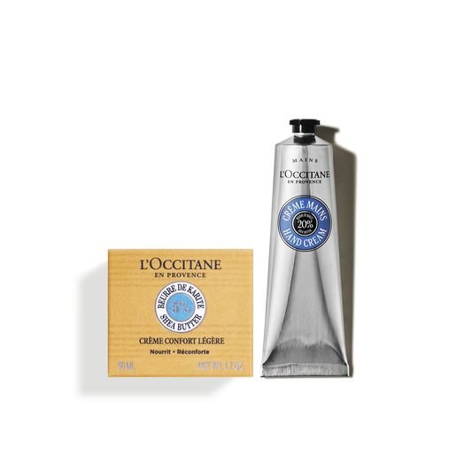 Zestaw w cenie specjalnej - Duet do dłoni i twarzy Karité Confort (Masło Shea)