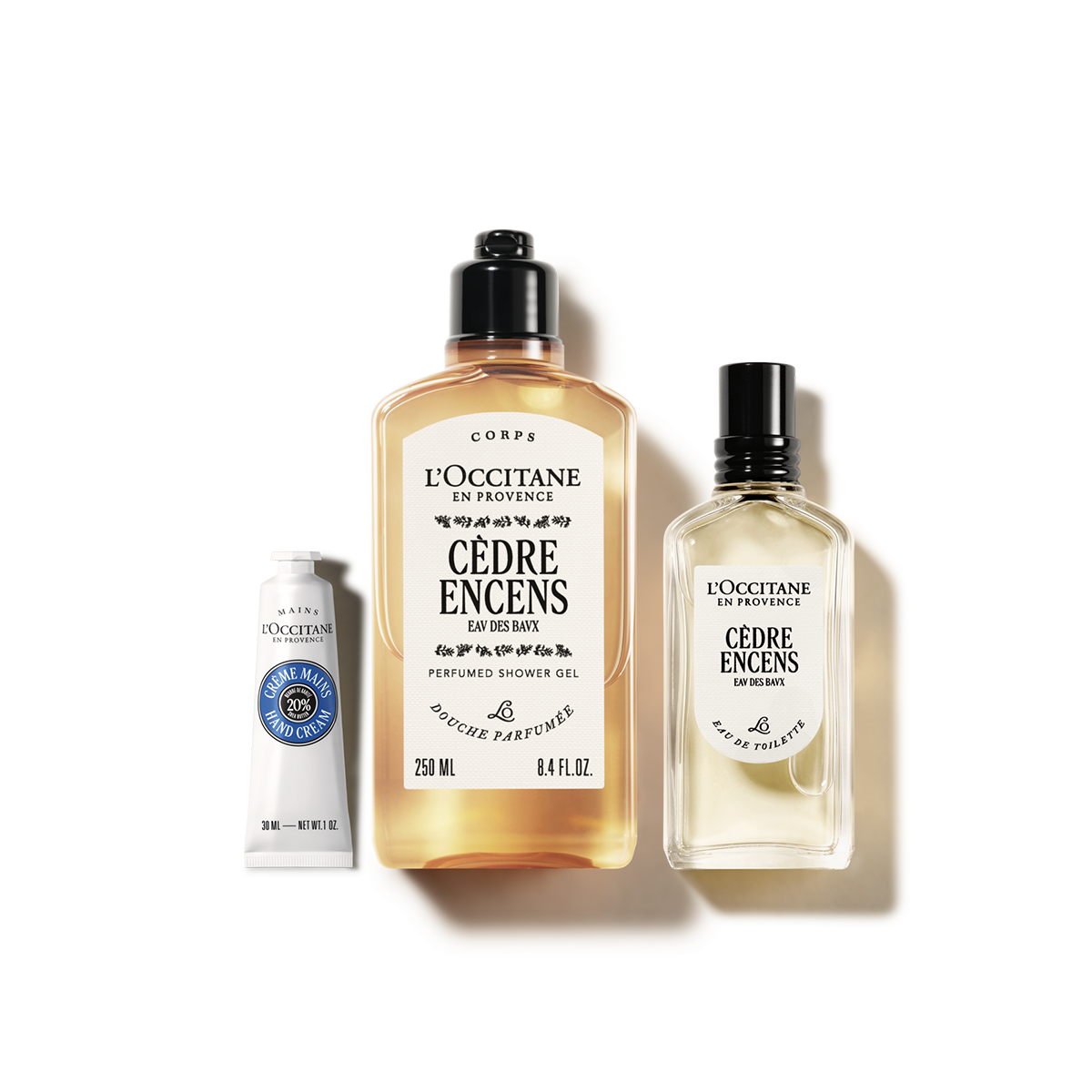 Zestaw w cenie specjalnej - Trio z zapachem Cèdre Encens (des Baux)
