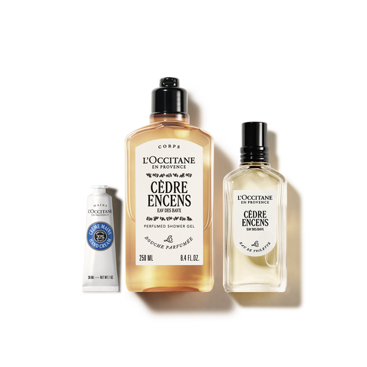 Zestaw w cenie specjalnej - Trio z zapachem Cèdre Encens (des Baux)