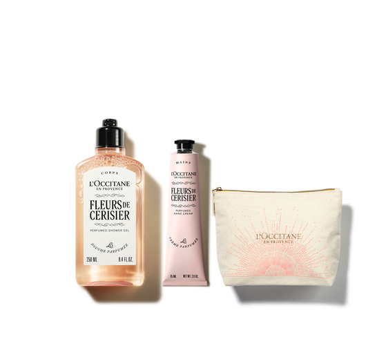 Zestaw w cenie specjalnej - duet Fleurs de cerisier (Kwiat Wiśni) z kosmetyczką